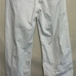 B-253 Ariat NWT White Distressed Ultra High Rise Tomboy Wide Leg Cropped Jeans‎