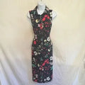 C-34 Tommy Hilfiger Black‎ & Colorful Floral Sleeveless Maxi Dress Size M