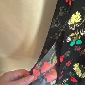 C-34 Tommy Hilfiger Black‎ & Colorful Floral Sleeveless Maxi Dress Size M