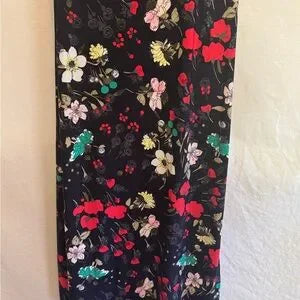 C-34 Tommy Hilfiger Black‎ & Colorful Floral Sleeveless Maxi Dress Size M