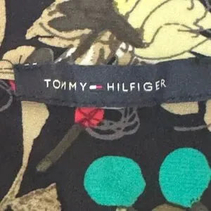 C-34 Tommy Hilfiger Black‎ & Colorful Floral Sleeveless Maxi Dress Size M