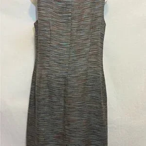 B-277 BG Collection Vintage Brown & Blue 2-Piece Set‎ Dress & Blazer Size 10