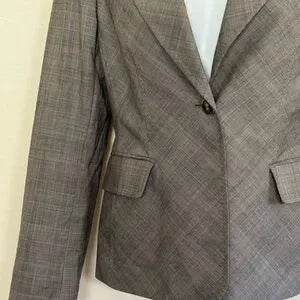 B-48‎ Anne Klein Gray 100% Wool Blazer Suit Jacket Size 4P