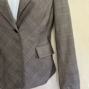 B-48‎ Anne Klein Gray 100% Wool Blazer Suit Jacket Size 4P