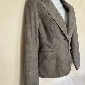 B-48‎ Anne Klein Gray 100% Wool Blazer Suit Jacket Size 4P