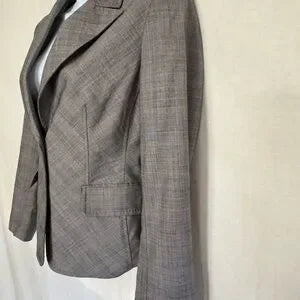 B-48‎ Anne Klein Gray 100% Wool Blazer Suit Jacket Size 4P