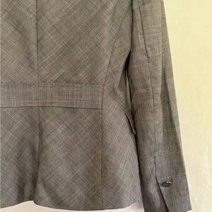 B-48‎ Anne Klein Gray 100% Wool Blazer Suit Jacket Size 4P