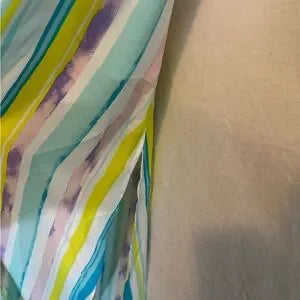 B-126‎ Peach Love California NWT Ruffle Colorful Stripe Maxi Dress Size M