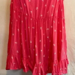 G-16 Torrid PLUS‎ SIZE 2X Pink & White Tiered Sleeveless Summer Tank Top
