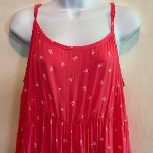 G-16 Torrid PLUS‎ SIZE 2X Pink & White Tiered Sleeveless Summer Tank Top
