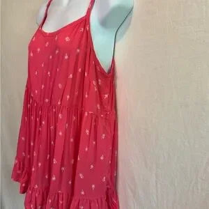 G-16 Torrid PLUS‎ SIZE 2X Pink & White Tiered Sleeveless Summer Tank Top