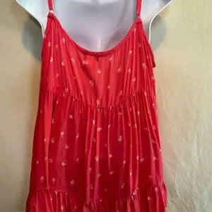 G-16 Torrid PLUS‎ SIZE 2X Pink & White Tiered Sleeveless Summer Tank Top