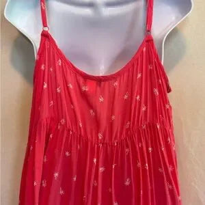G-16 Torrid PLUS‎ SIZE 2X Pink & White Tiered Sleeveless Summer Tank Top