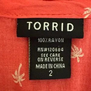 G-16 Torrid PLUS‎ SIZE 2X Pink & White Tiered Sleeveless Summer Tank Top