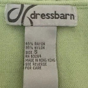 C-146 Dressbarn Green Lace Detail Sleeveless Pullover Sweater Size S‎