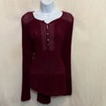 A-58 Lucky‎ Brand Red Long Sleeve High Low Pullover Sweater Size L
