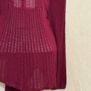 A-58 Lucky‎ Brand Red Long Sleeve High Low Pullover Sweater Size L