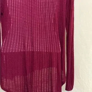 A-58 Lucky‎ Brand Red Long Sleeve High Low Pullover Sweater Size L