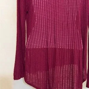 A-58 Lucky‎ Brand Red Long Sleeve High Low Pullover Sweater Size L