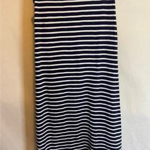 H-154 Boden Blue & White Stripe Sleeveless Summer‎ MIDI Dress Size 6