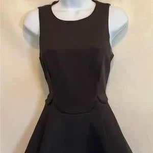 H-156 Keepsake Black Sleeveless MIDI Fit & Flare Summer Dress Size S‎