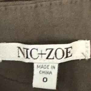 B-116 Nic & Zoe NWT Brown Elastic Waist Pull on Dress Pants Size‎ 0