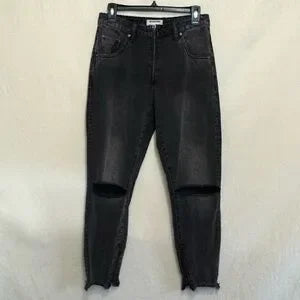 B-211 One X One Teaspoon Black Distressed High Waist Skinny Jeans Size‎ 28