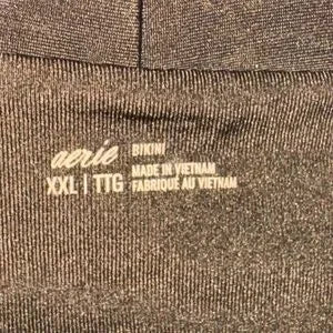AA-64‎ Aerie NWOT PLUS SIZE XXL Black Summer Swim Bikini Bottoms